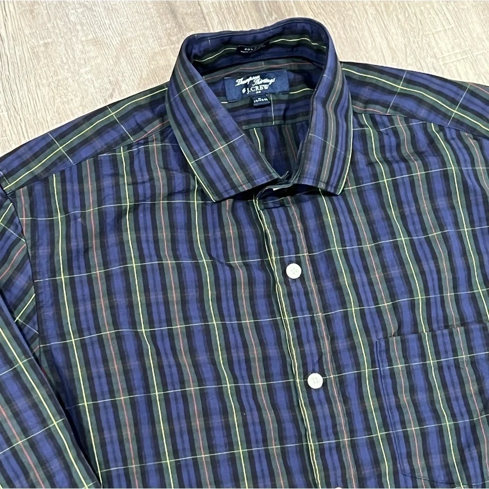 J. Crew Medium 15-15.5 Thompson Tartan Plaid Holiday Christmas Button Down Shirt
